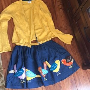 Sweater, skirt and shirt set